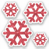 赤い輝く雪片クリスマス シール (正面)