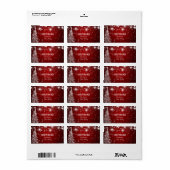 赤い輝エレガントく星クリスマスツリー ラベル (フルシート)