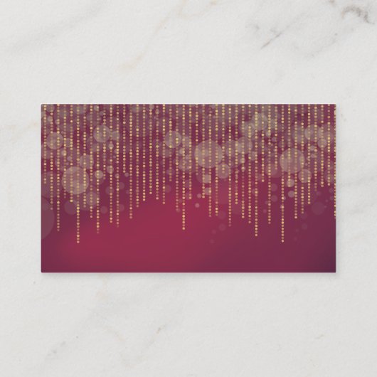 赤い輝エレガントく金ゴールド商店街 名刺 (裏面)