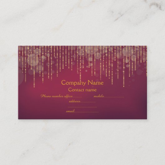 赤い輝エレガントく金ゴールド商店街 名刺 (正面)