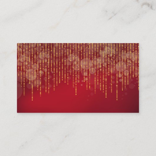 赤い輝エレガントく金ゴールド 名刺 (裏面)