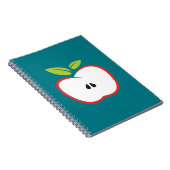 赤い輪郭と緑のリンゴ葉 ノートブック (右側)