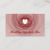 赤い輪郭のフラクタルハートのスイープ 名刺 (正面)