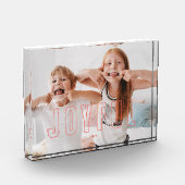 赤い輪郭の喜びのフォトブロック フォトブロック (左)