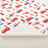 赤い輸送消防車エンジン旅団パターン シェルパブランケット (3/4)