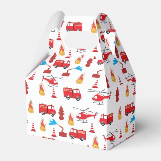 赤い輸送消防車エンジン旅団パターン フェイバーボックス (正面サイド)