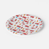 赤い輸送消防車エンジン旅団パターン ペーパープレート (アングル)