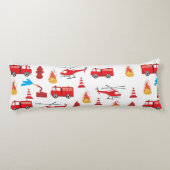 赤い輸送消防車エンジン旅団パターン ボディピロー (裏面)