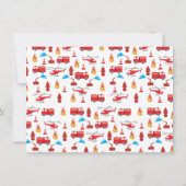 赤い輸送消防車エンジン旅団ボーイズ ノートカード (裏面)