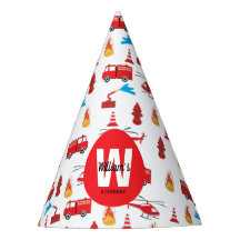 赤い輸送消防車エンジン誕生日パーティー