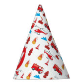 赤い輸送消防車エンジン誕生日パーティー パーティーハット (右)