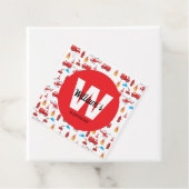 赤い輸送消防車エンジン誕生日パーティー フェイバータグ (インサイチュ)