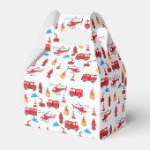 赤い輸送消防車エンジン誕生日パーティー フェイバーボックス (裏面サイド)