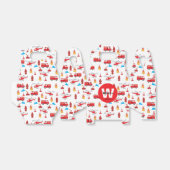 赤い輸送消防車エンジン誕生日パーティー フェイバーボックス (折り畳みなし)