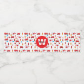 赤い輸送消防車エンジン誕生日パーティー ペットボトルラベル (シングルラベル)