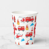 赤い輸送消防車エンジン誕生日パーティー 紙コップ (右)