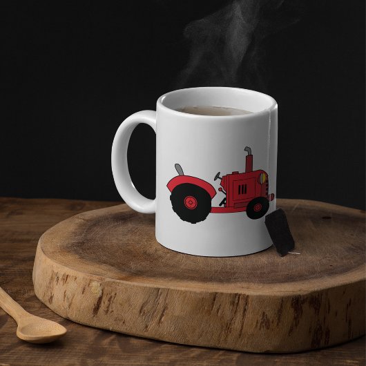 赤い農場のトラクター コーヒーマグカップ