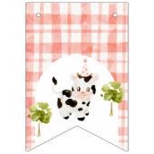 赤い農場の動物の男の子の誕生日 バンティングフラッグ (第1の旗)