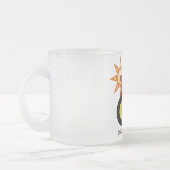 赤い農場トラクターのTシャツおよびギフト フロストグラスマグカップ (左)