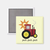 赤い農場トラクターのTシャツおよびギフト マグネット (正面/裏面)