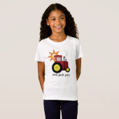 赤い農場トラクターのTシャツおよびギフト Tシャツ (正面フル)