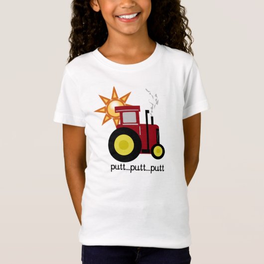 赤い農場トラクターのTシャツおよびギフト Tシャツ (正面)