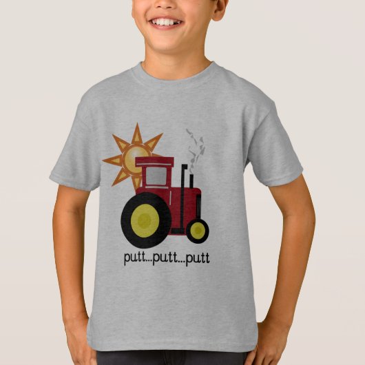 赤い農場トラクターのTシャツおよびギフト Tシャツ (正面)
