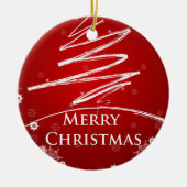 赤い近代美術のオーナメントのクリスマスツリー セラミックオーナメント (正面)