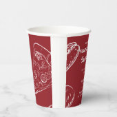 赤い近所のおもしろいブロック食品スナックパーティー 紙コップ (右)