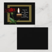 赤い追悼の花のサンキューカード ノートカード (正面/裏面)