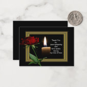 赤い追悼の花のサンキューカード ノートカード (正面/裏面インサイチュ)