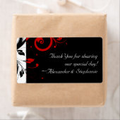 赤い逆旋回を持つ白黒 ラベル (インサイチュ)