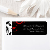 赤い逆旋回を持つ白黒 ラベル (インサイチュ)