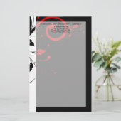 赤い逆旋回を持つ白黒 便箋 (スタンド正面)