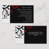 赤い逆旋回を持つ白黒 名刺 (正面/裏面)