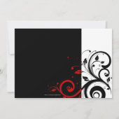 赤い逆旋回を持つ白黒 招待状 (裏面)