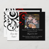 赤い逆旋回を持つ白黒 案内ポストカード (正面/裏面)