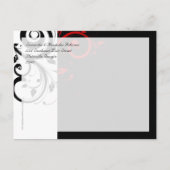 赤い逆旋回を持つ白黒 案内ポストカード (裏面)