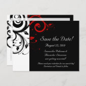 赤い逆旋回を持つ白黒 案内ポストカード (正面/裏面)