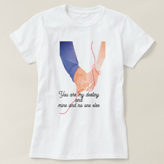 赤い運命の糸 – ソウルメイト手を持つ愛Ar Tシャツ (デザイン正面)