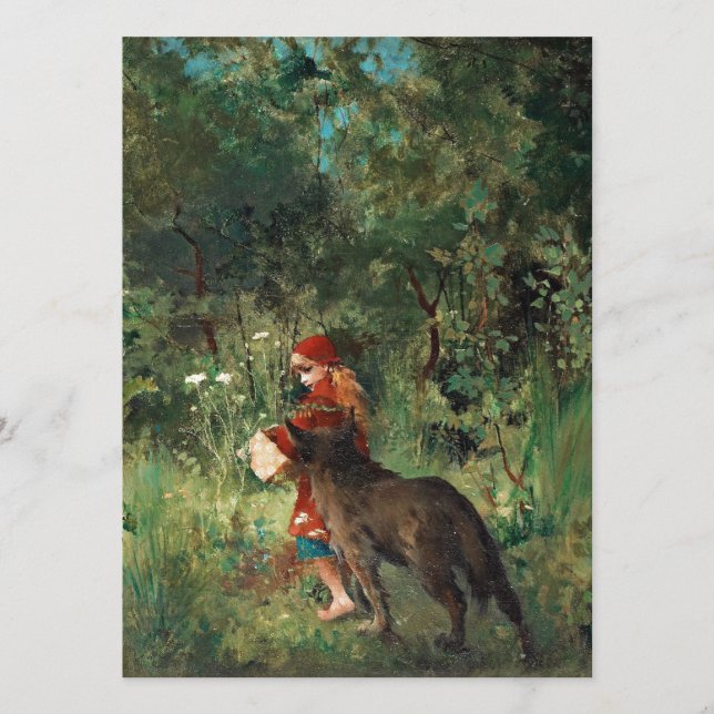 赤い道を歩く狼 (正面)