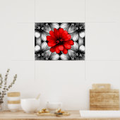 赤い違う花だ ポスター (キッチン)