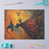 赤い邪悪な魔女と彼女のこうもり切り離 薄葉紙 (クラフト)