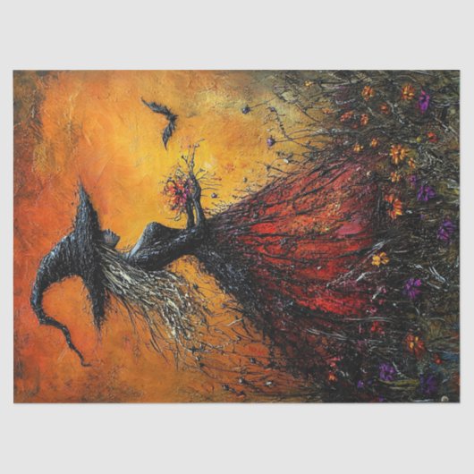 赤い邪悪な魔女と彼女のこうもり切り離 薄葉紙 (正面)