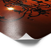 赤い部屋のゴシック様式のシャンデリア フォトプリント            (角)