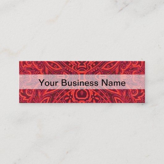 赤い部族のダマスクパターン スキニー名刺 (正面)