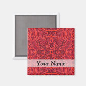 赤い部族のダマスクパターン マグネット (正面/裏面)