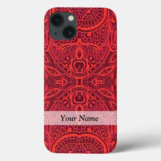 赤い部族のダマスクパターン Case-Mate iPhoneケース (裏面)