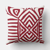 赤い部族の迷路の泥の布パターンアフリカ クッション (裏面)