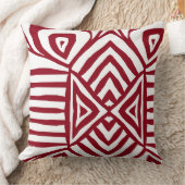 赤い部族の迷路の泥の布パターンアフリカ クッション (ブランケット)